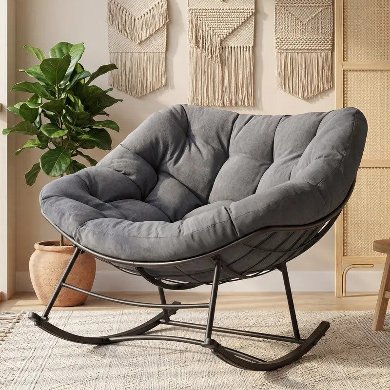 Oversized Egg Lounge Glider Chair with Cushion