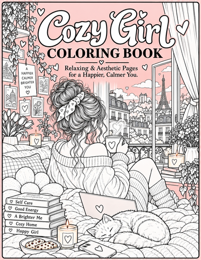 Cozy girl coloring book