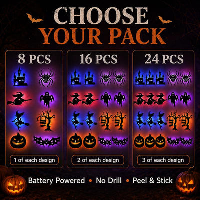 Halloween LED Silhouette Wall Light Stickers