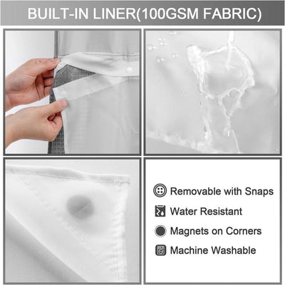 AquaLuxe No-Hook Waffle Shower Curtain