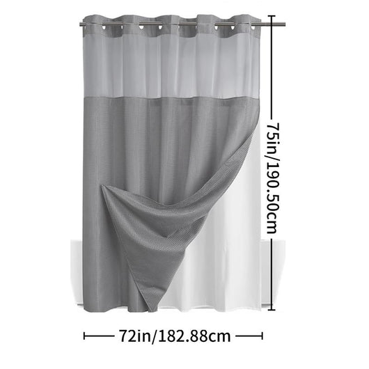 AquaLuxe No-Hook Waffle Shower Curtain