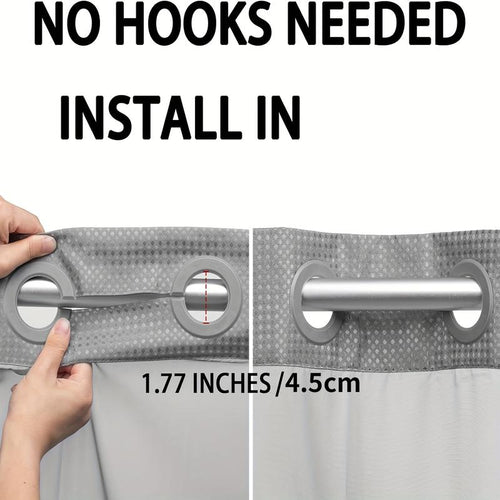 AquaLuxe No-Hook Waffle Shower Curtain