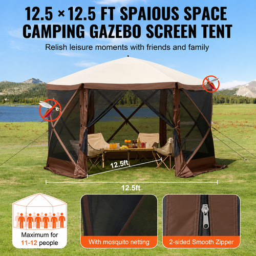HavenShade 12.5FT Outdoor Screen Gazebo
