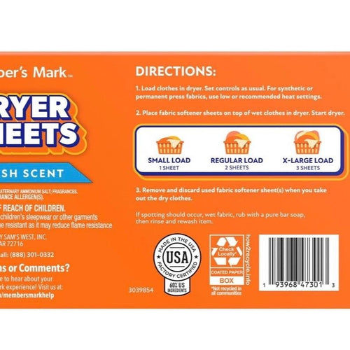 Member's Mark Fresh Scent Dryer Sheets