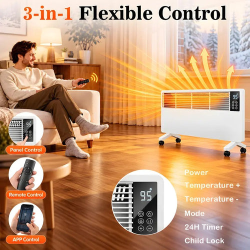 1500W Wall-Mount or Freestanding Electric Space Heater