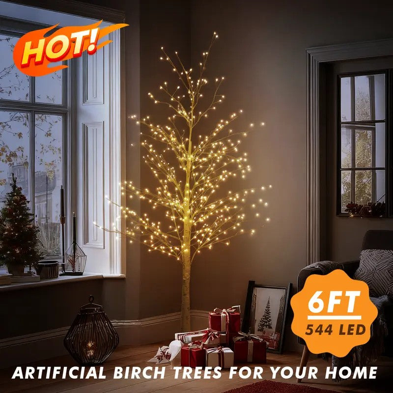6ft Indoor Lighted Birch Tree