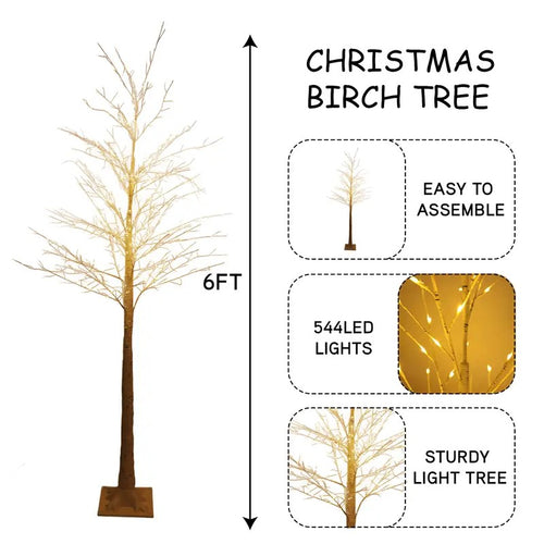 6ft Indoor Lighted Birch Tree