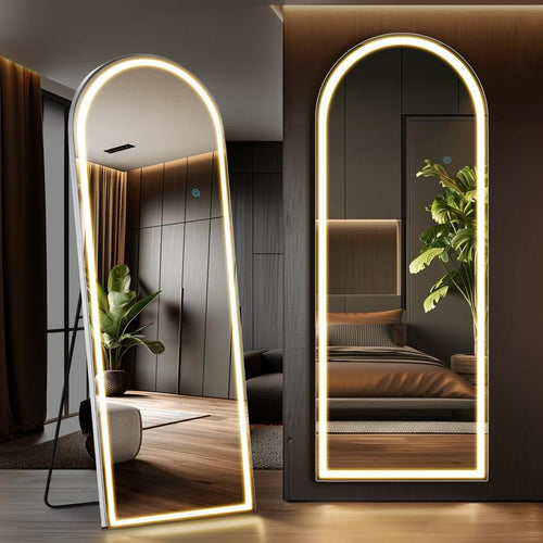 3-Color Dimmable LED Full-Length Floor Mirror