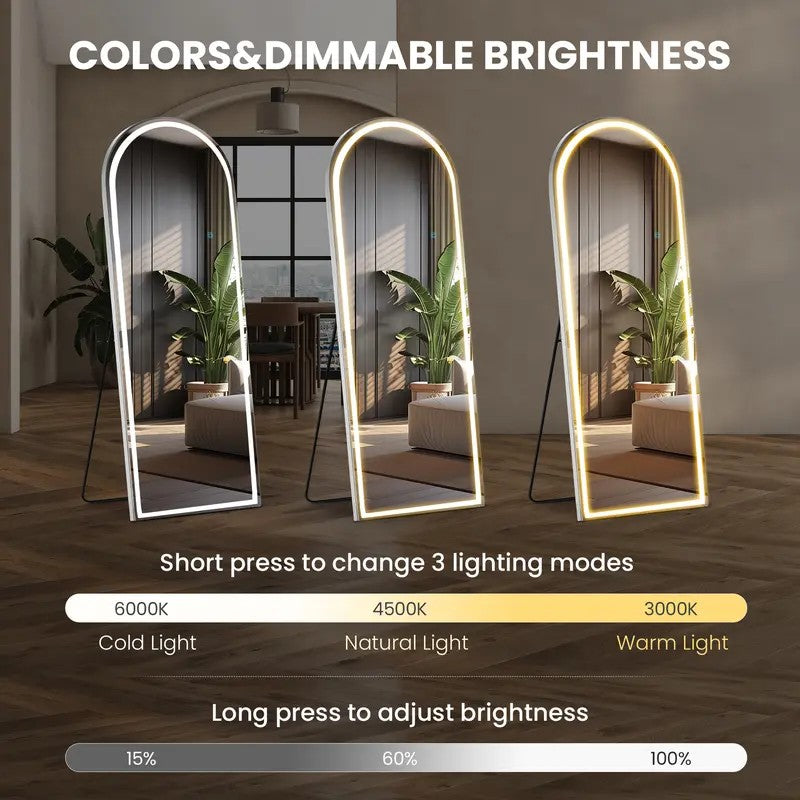 Dimmable 3-Color LED Full-Length Mirror
