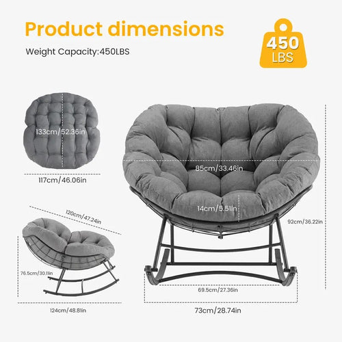 Oversized Egg Lounge Glider Chair with Cushion