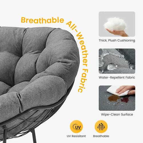 Oversized Egg Lounge Glider Chair with Cushion