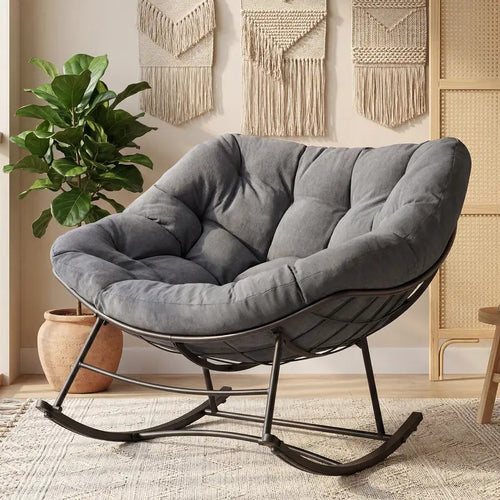 Oversized Egg Lounge Glider Chair with Cushion