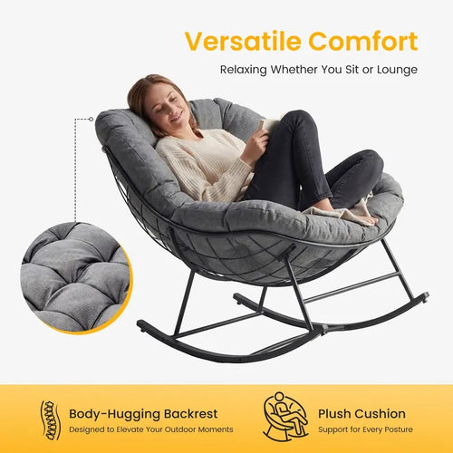 Oversized Egg Lounge Glider Chair with Cushion