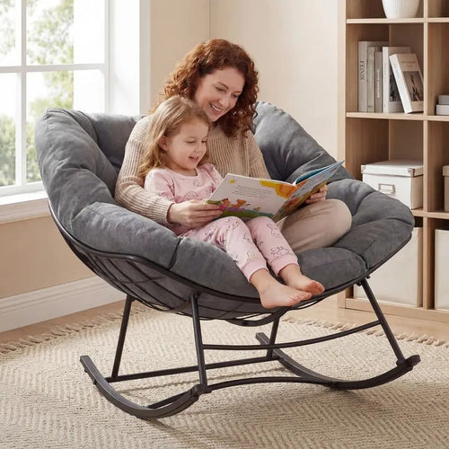 Oversized Egg Lounge Glider Chair with Cushion