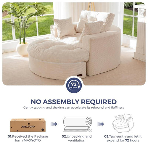 Oversized Round Chaise Lounge Sofa
