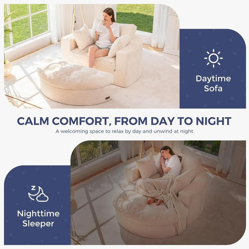 Oversized Round Chaise Lounge Sofa