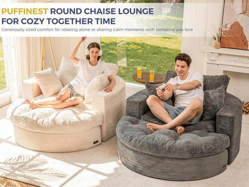 Oversized Round Chaise Lounge Sofa