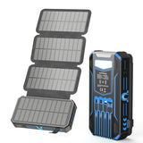 48000mAh Solar Power Bank with Built-In Cables & Wireless Charging