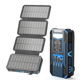 48000mAh Solar Power Bank with Built-In Cables & Wireless Charging