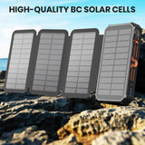48000mAh Solar Power Bank with Built-In Cables & Wireless Charging