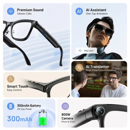 Smart Glasses for Photos, Translation, and Hands-Free Recording