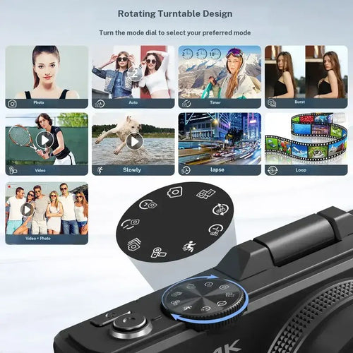 WIKICO 4K Flip Screen Camera