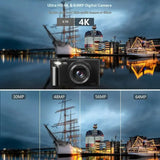 WIKICO 4K Flip Screen Camera