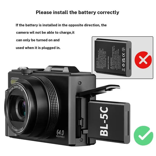 WIKICO 4K Flip Screen Camera