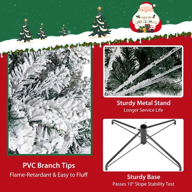 Pre-Lit Snow-Flocked Christmas Tree
