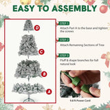 Pre-Lit Snow-Flocked Christmas Tree