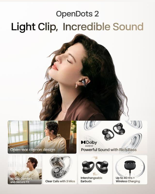 OpenDots 2 Open-Ear Clip-On Earbuds
