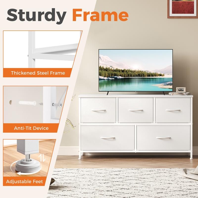 5-Drawer Fabric Storage Tower Dresser