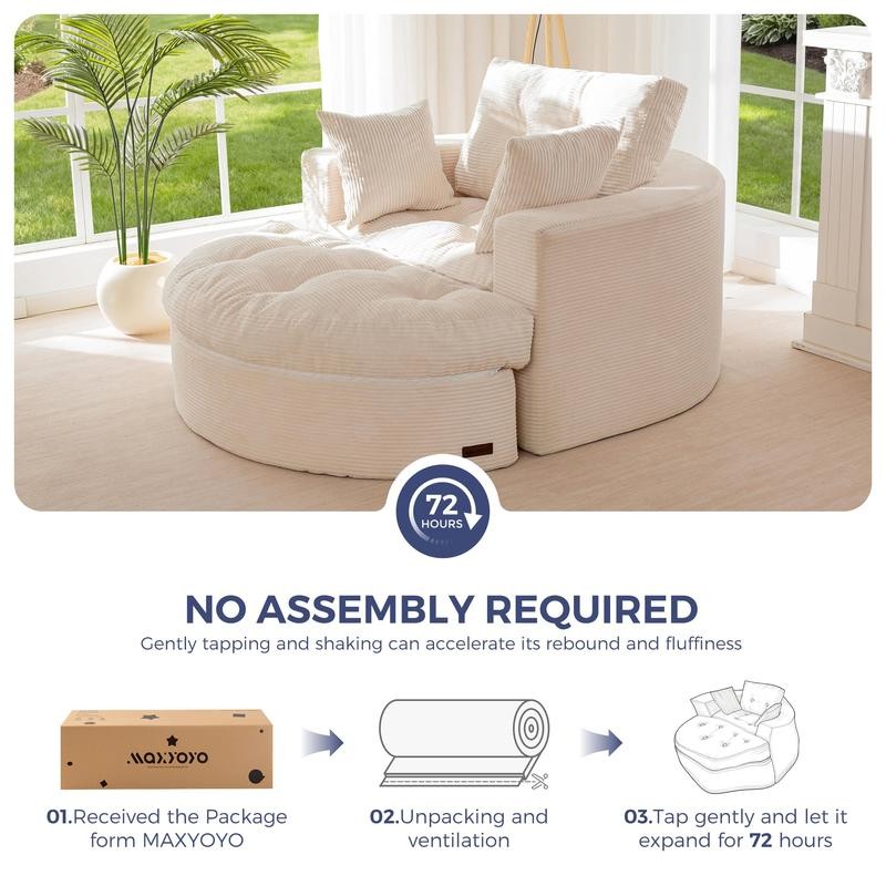 Oversized Round Chaise Lounge Sofa