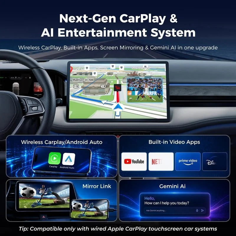 Wireless CarPlay Adapter for Factory Wired CarPlay/Android Auto
