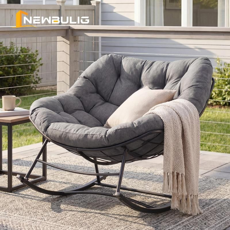 Oversized Egg Lounge Glider Chair with Cushion