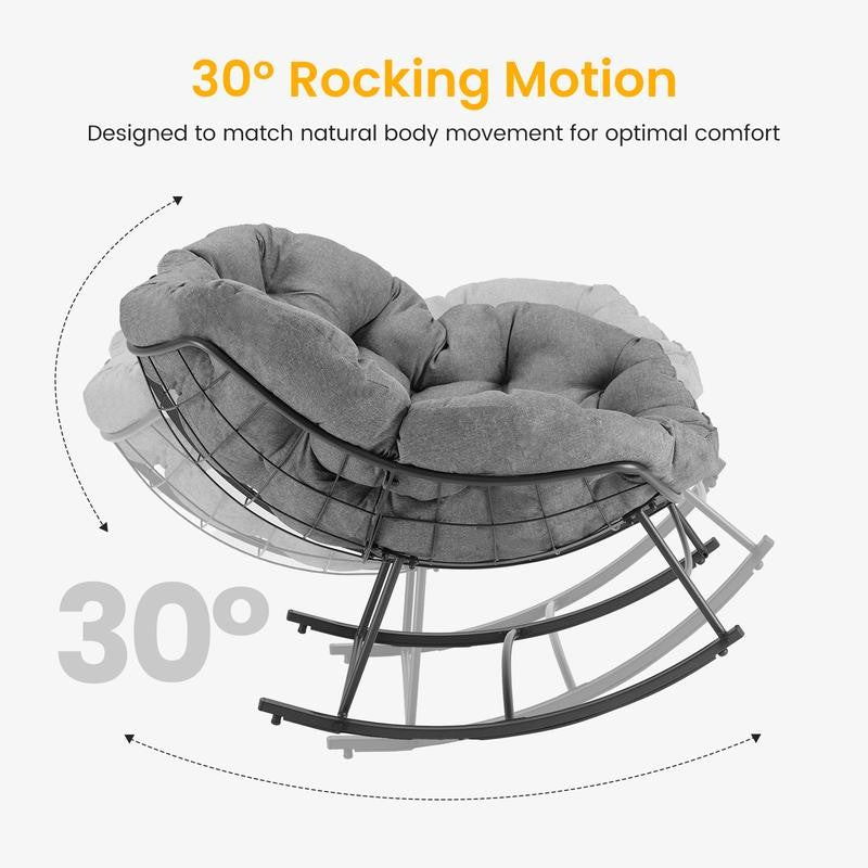 Oversized Egg Lounge Glider Chair with Cushion
