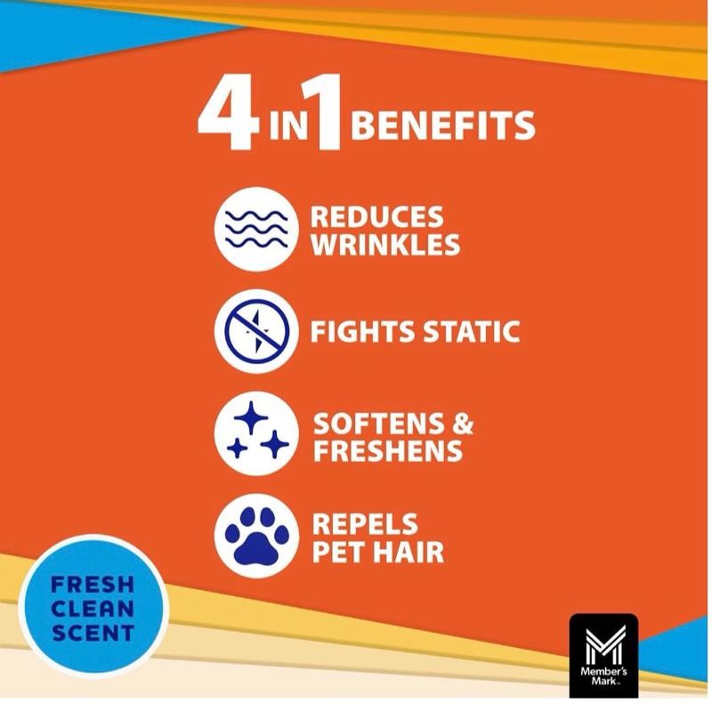 Member's Mark Fresh Scent Dryer Sheets