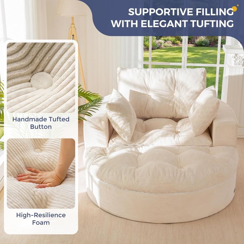 Oversized Round Chaise Lounge Sofa