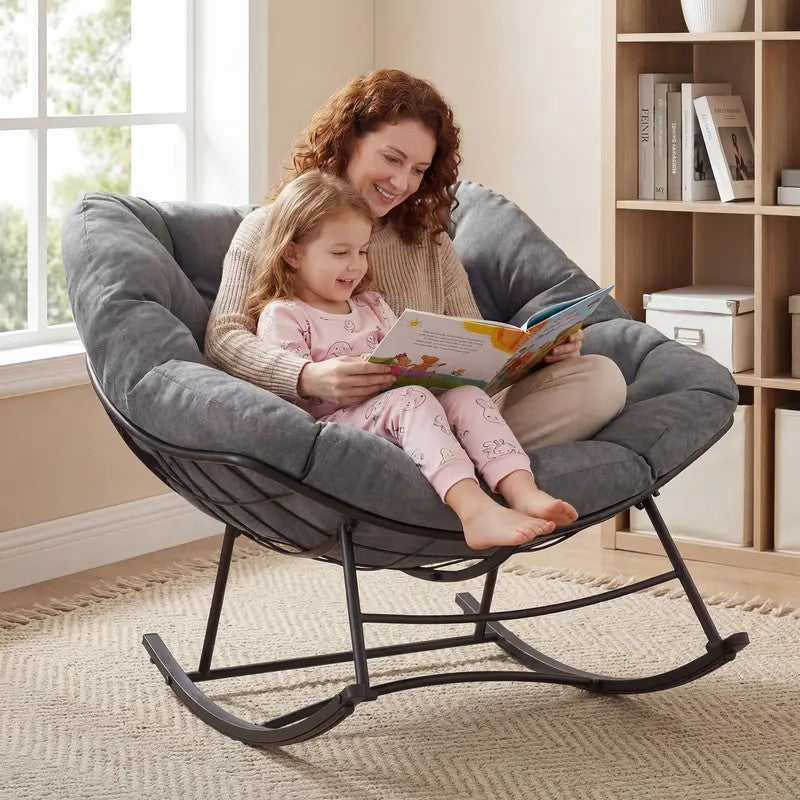 Oversized Egg Lounge Glider Chair with Cushion