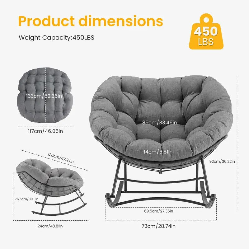 Oversized Egg Lounge Glider Chair with Cushion