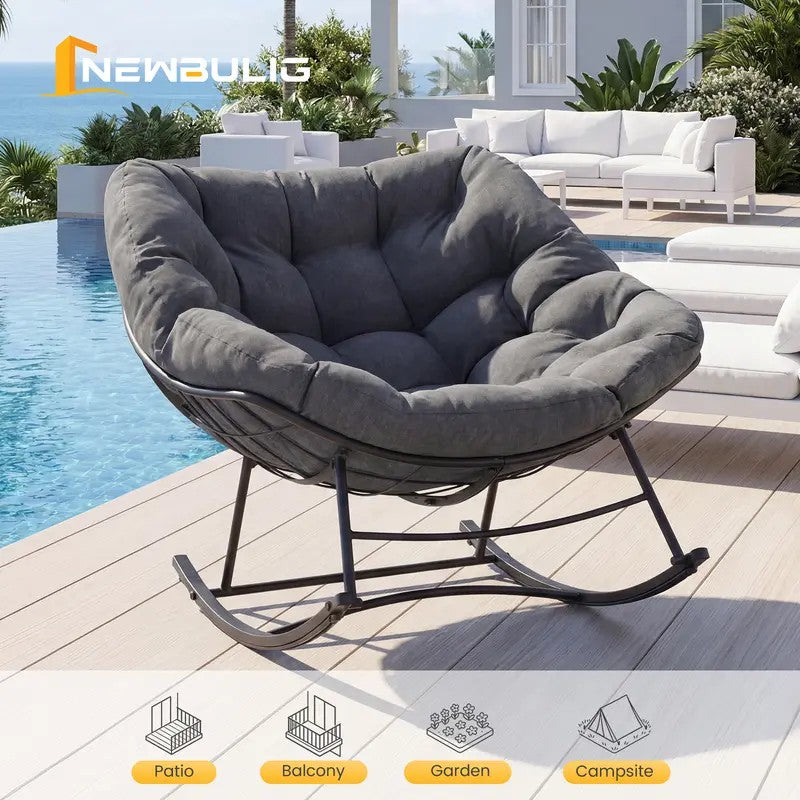 Oversized Egg Lounge Glider Chair with Cushion