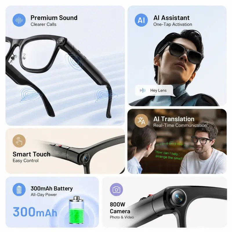 Smart Glasses for Photos, Translation, and Hands-Free Recording