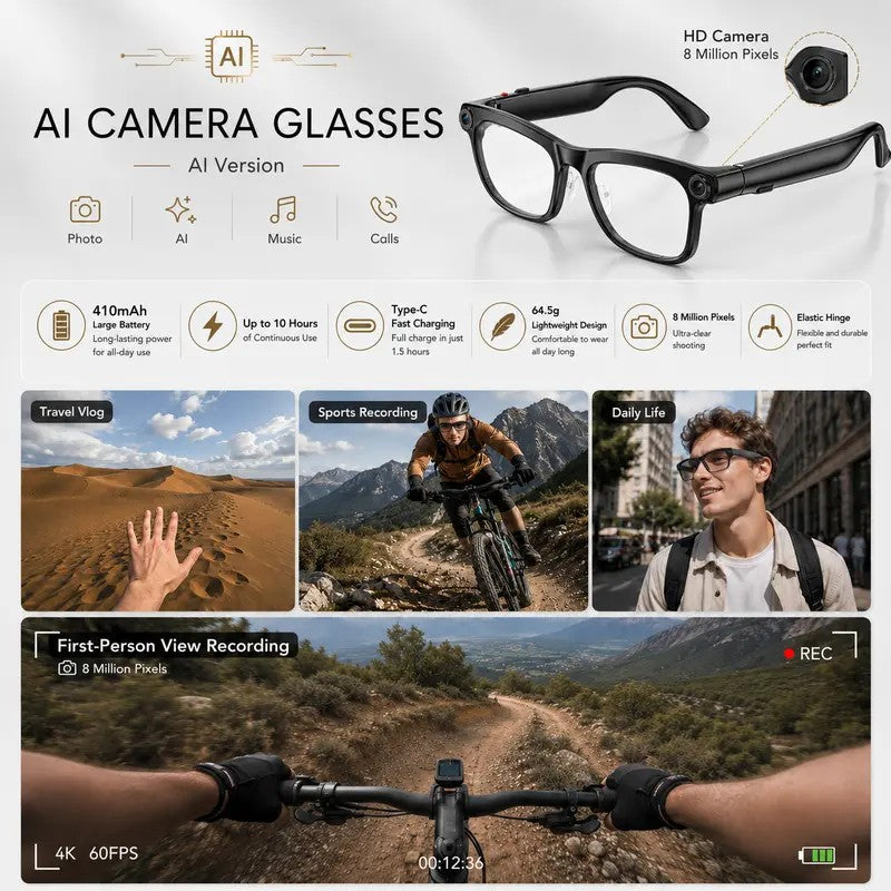 Smart Glasses for Photos, Translation, and Hands-Free Recording